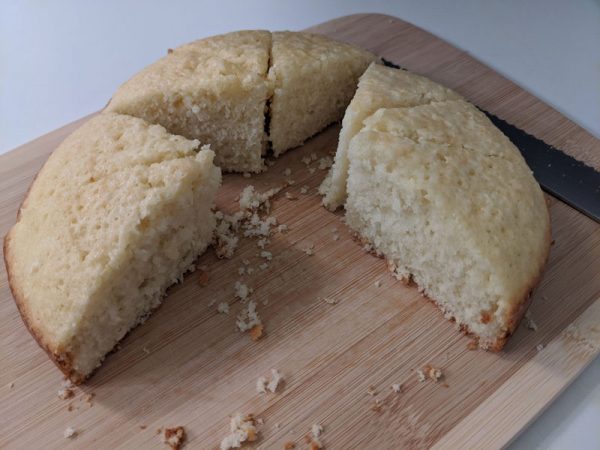 Double coconut cake cut into several peices